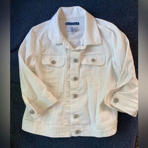 Old Navy White Denim Buttoned Stretch Jacket Size Medium